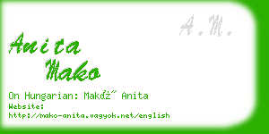 anita mako business card